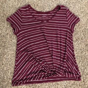 Maurices striped knot hem tee